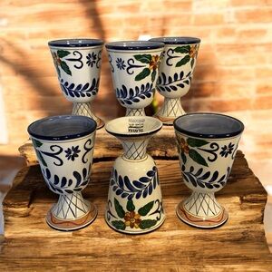 Set of six Talavera Tabletop goblets.